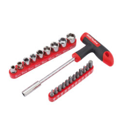 Draper T-Handle Driver with 22-Piece Bit and Socket Set